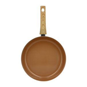Poêle 28cm avec revêtement céramique noisette - tous feux COLORAMA