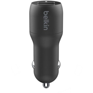 Chargeur BELKIN 24W 2xUSB-A/USB-C 1m noir
