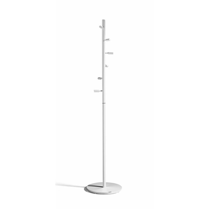 Perchero Espiral madera haya blanco 182x37x37 cm