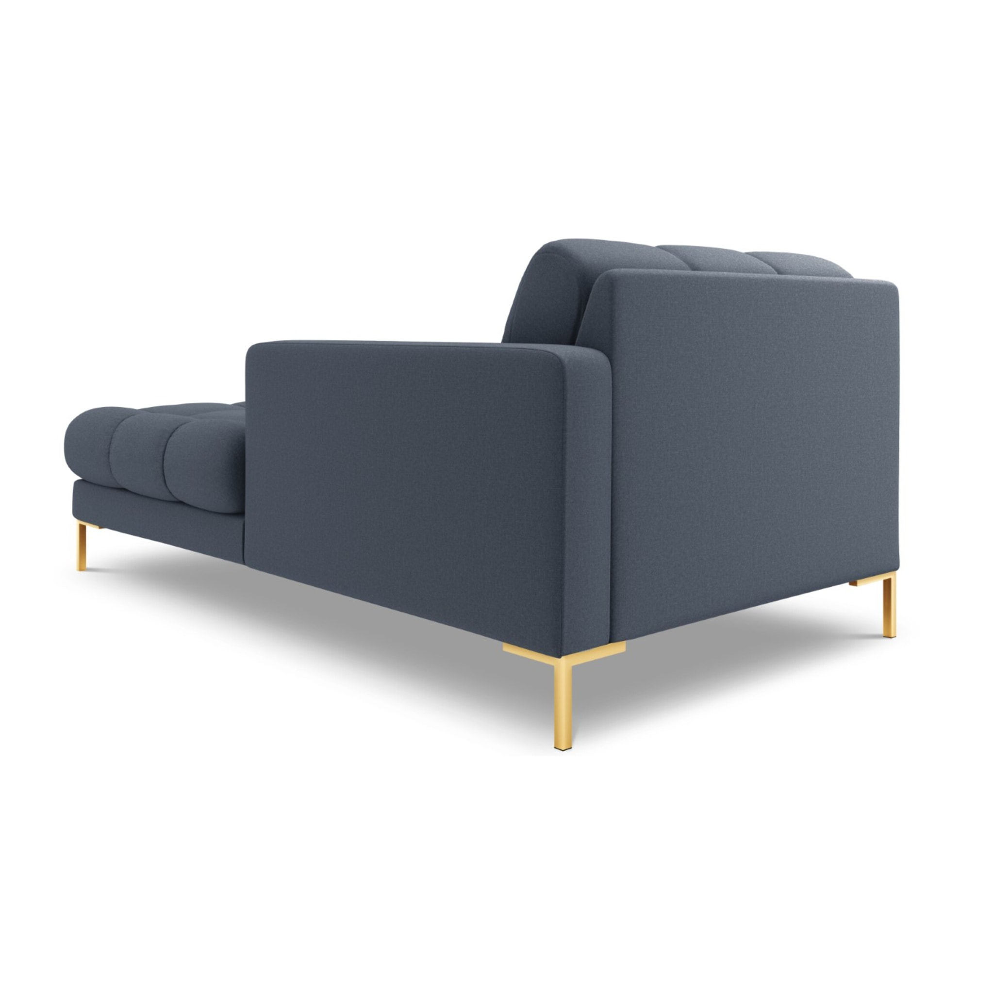 Méridienne droite "Bali" en tissu structurel bleu foncé