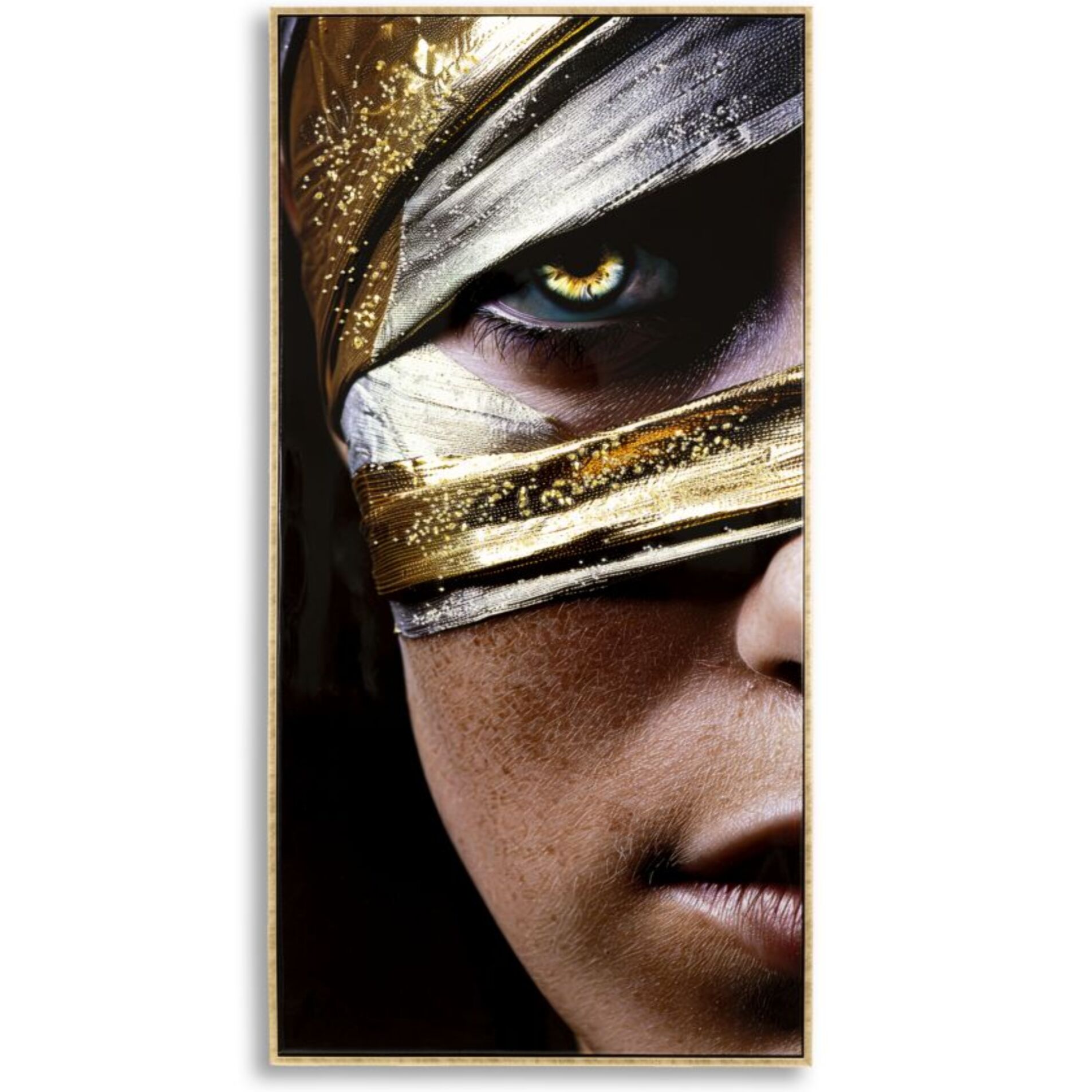 DIPINTO SU TELA LACCATO NAIROBI C/CORNICE -A- CM 52X4X102