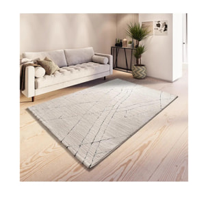 TURIN Alfombra bereber con relieve en blanco y negro, varias medidas disponibles