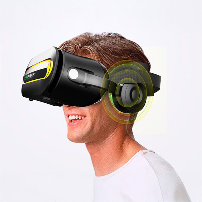 Gafas de realidad virtual J60. Auriculares bluetooth, vista panorámica 360º. Compatibles con IOS, Android.