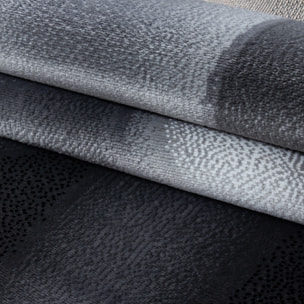 PLUS - Tapis à poils courts design noir - PLU8008NOI