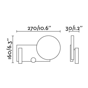 KLEE Lámpara aplique derecho gris con lector