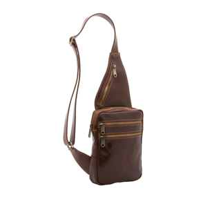 Borsa a tracolla uomo in vera pelle - Modello False - Made in Italy - 17.0 x 23.0 x 4.0 cm