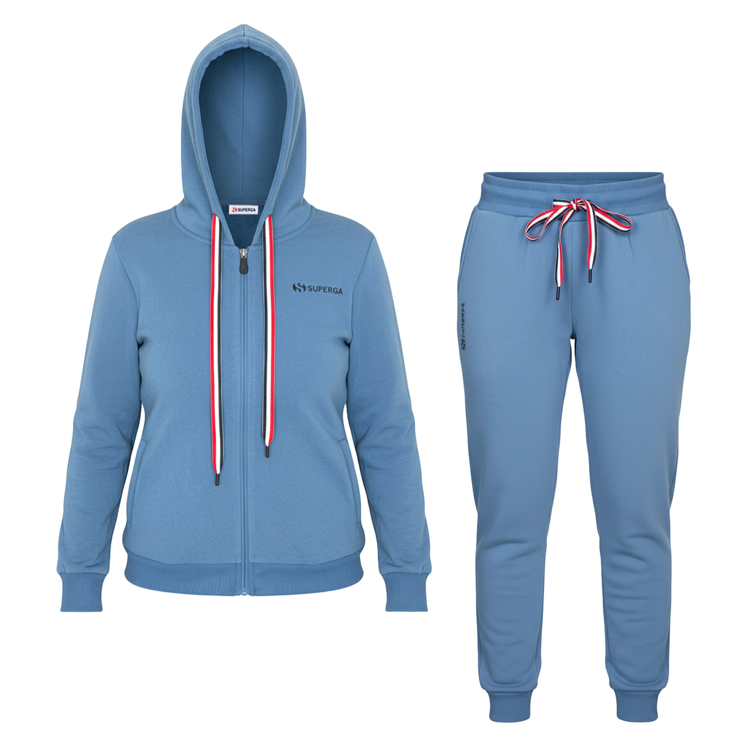 Tuta Donna SUPERGA Cotone Felpato Full Zip e Cappuccio