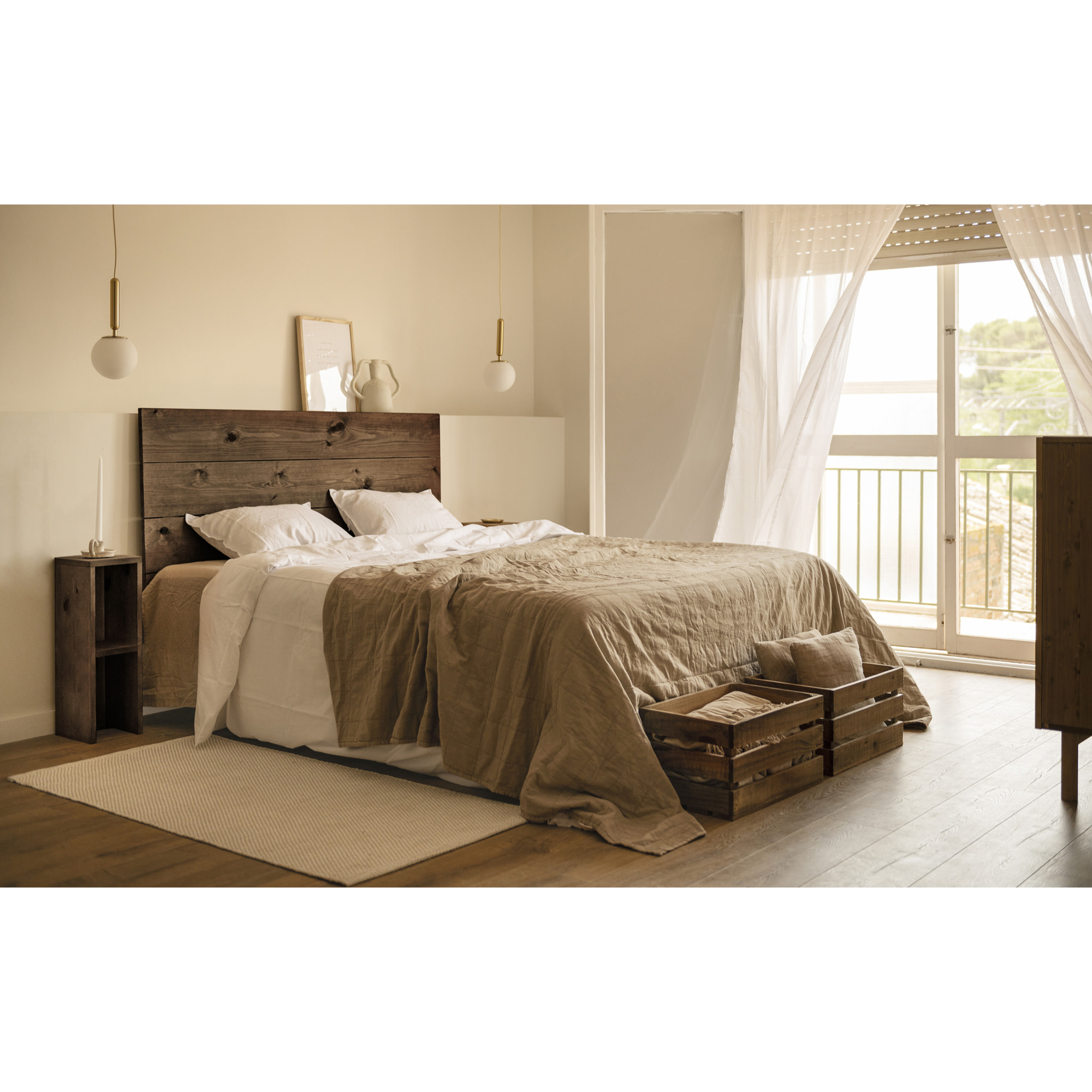 Pack de 2 tables de chevet ou d’appoint en bois massif noyer 60x20cm Hauteur: 60 Longueur: 20 Largeur: 20