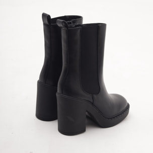 STIVALETTO ELASTICO ZIP TACCO NERO