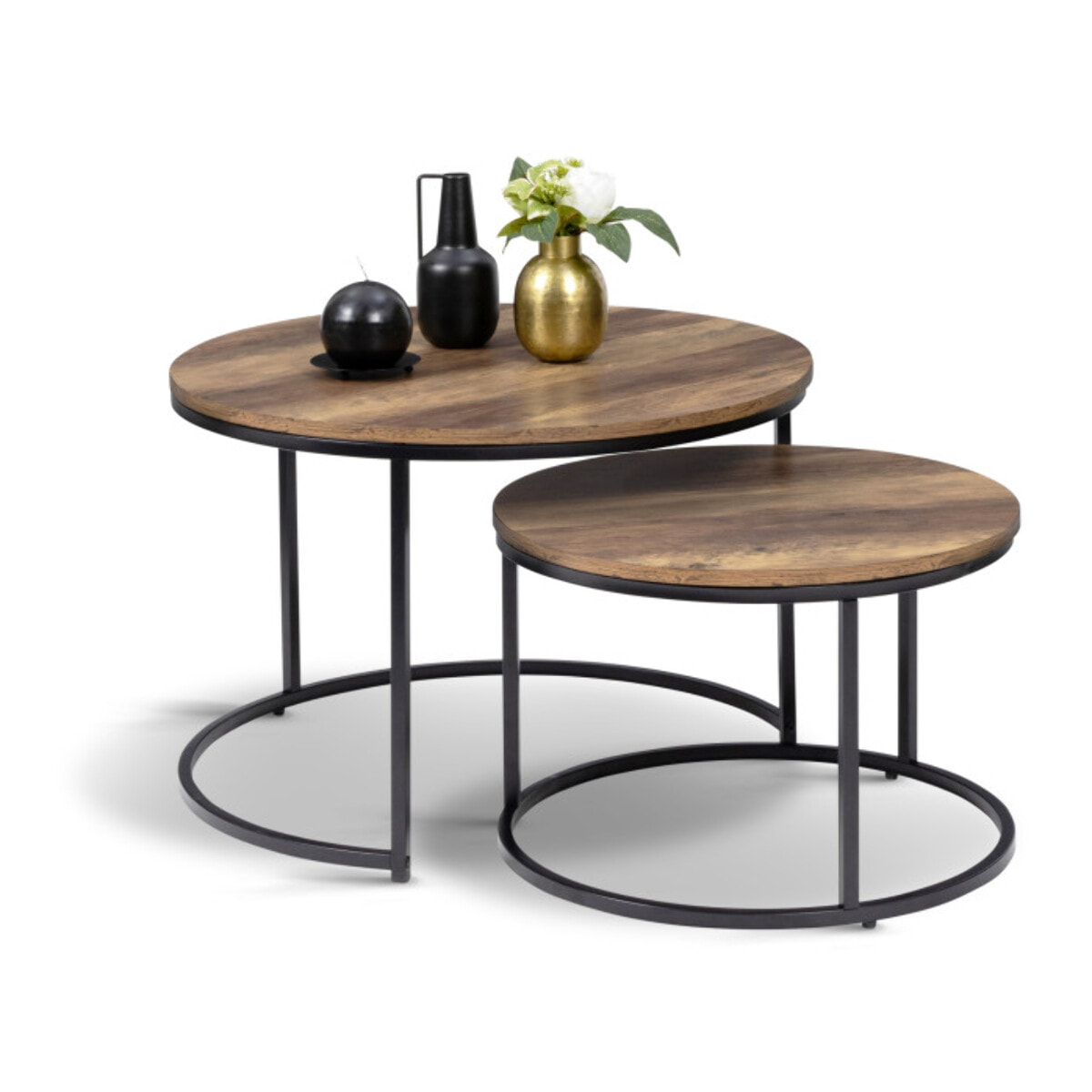 Table basses rondes gigognes Eliza - lot de 2