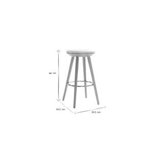 Tabouret de bar scandinave blanc et bois clair 65 cm NORDECO