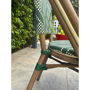 BISTRO - Ensemble repas de jardin 2 places en acier et plateau en HPL - vert