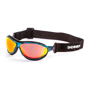 Gafas de deportes acuáticos OCEAN TIERRA DE FUEGO - Azul transparente / Revo roja