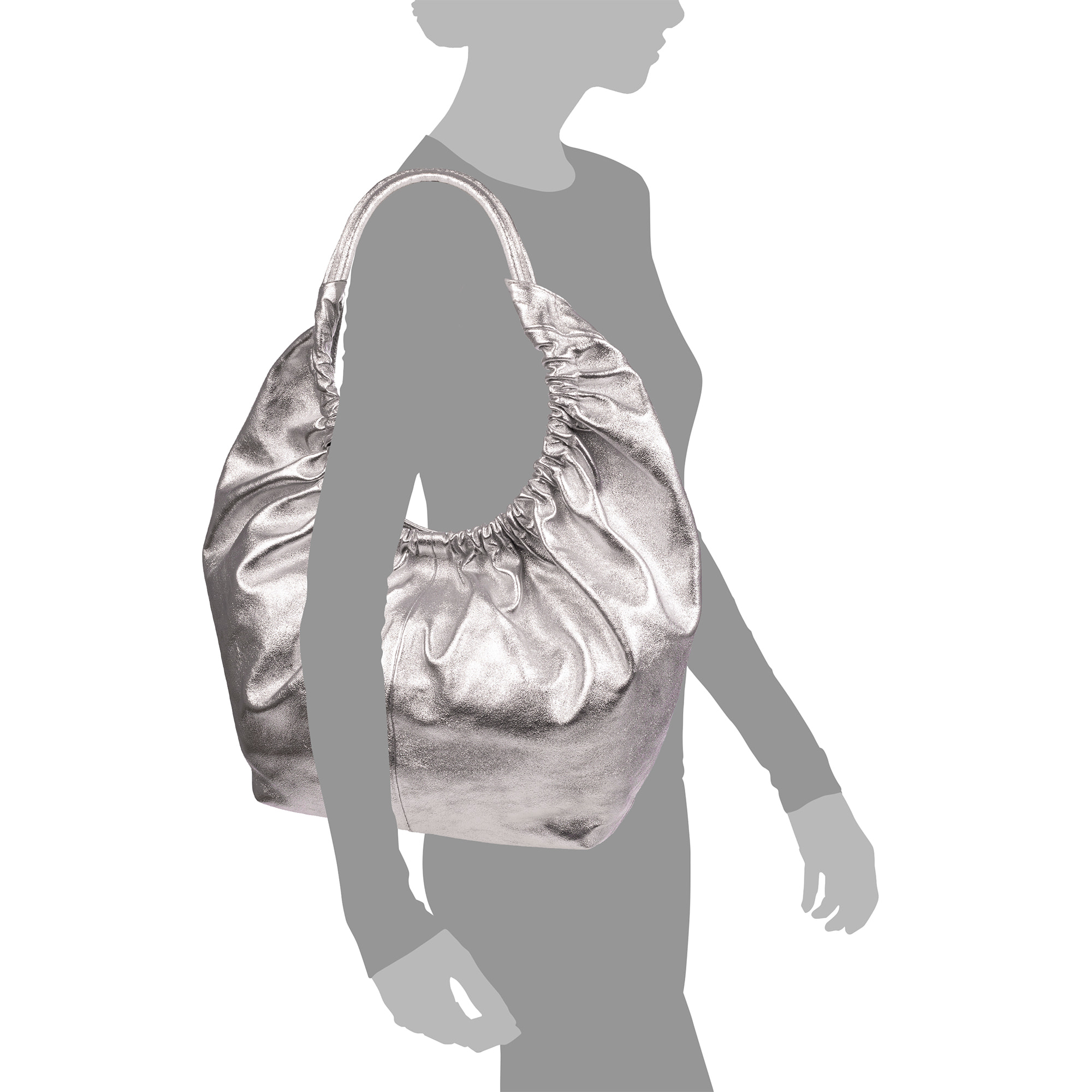 Arzignano bolso de hombro piel auténtica laminada asa grande acolchada