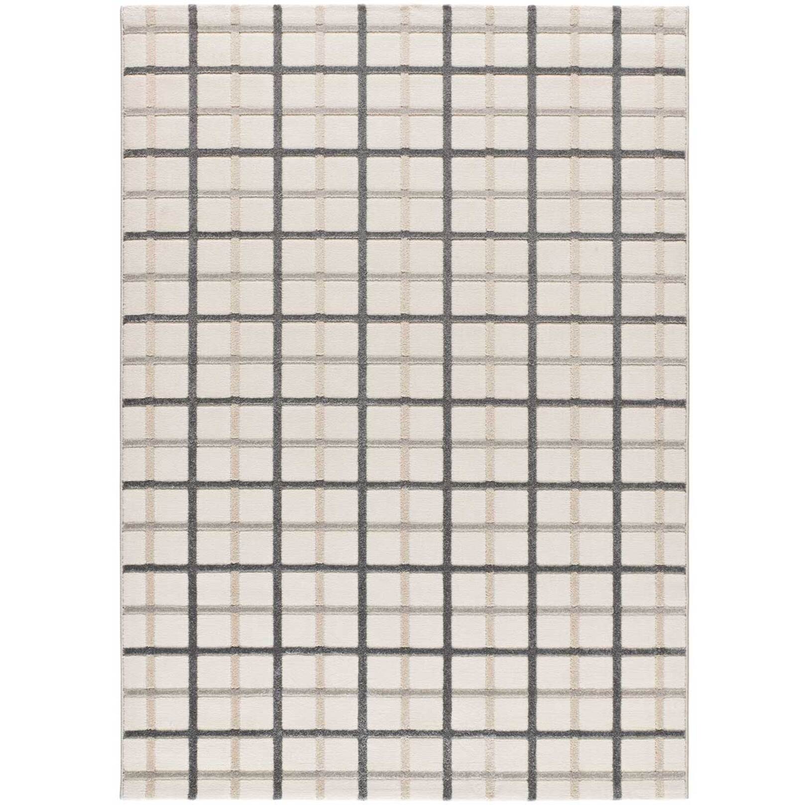 KARISMA Alfombra de cuadros con relieve gris, varias medidas disponibles.