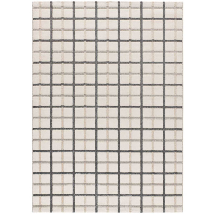 KARISMA Alfombra de cuadros con relieve gris, varias medidas disponibles.