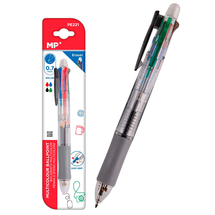 12 PACKS PENNA A BOLLO 4 COLORI E PORTAMINA 0.5 mm