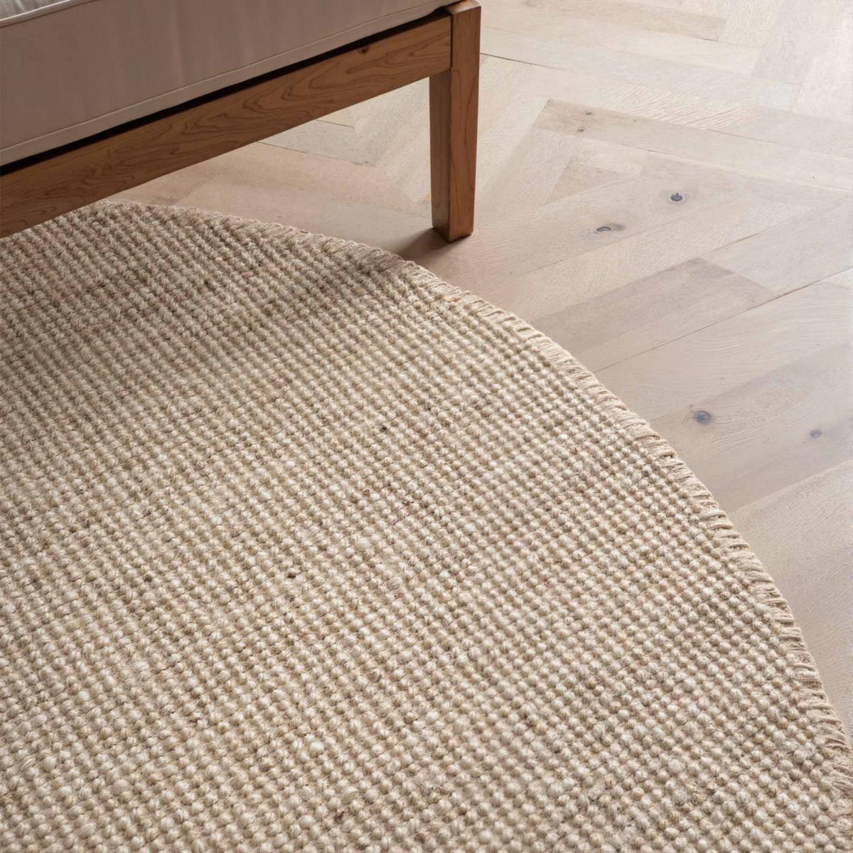 Tapis rond, forme ronde, motif uni, tissé à la main, sum
