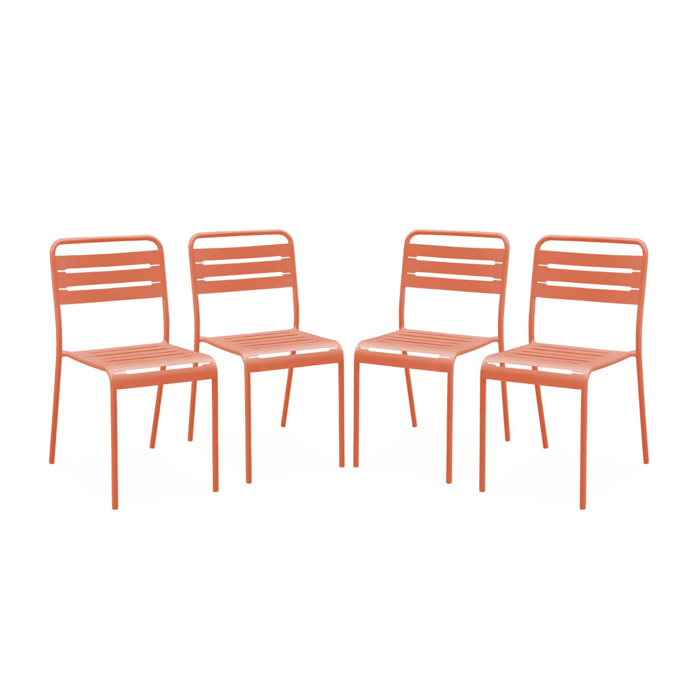 Chaise de jardin acier (lot de 4) AMÉLIA