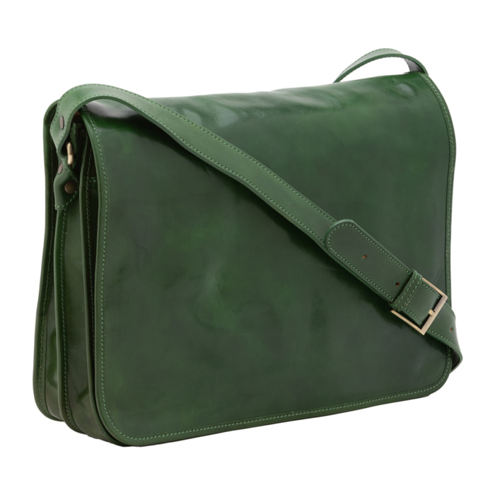 Borsa a tracolla  da uomo In Vera pelle Made in Italy 30x38x12 cm