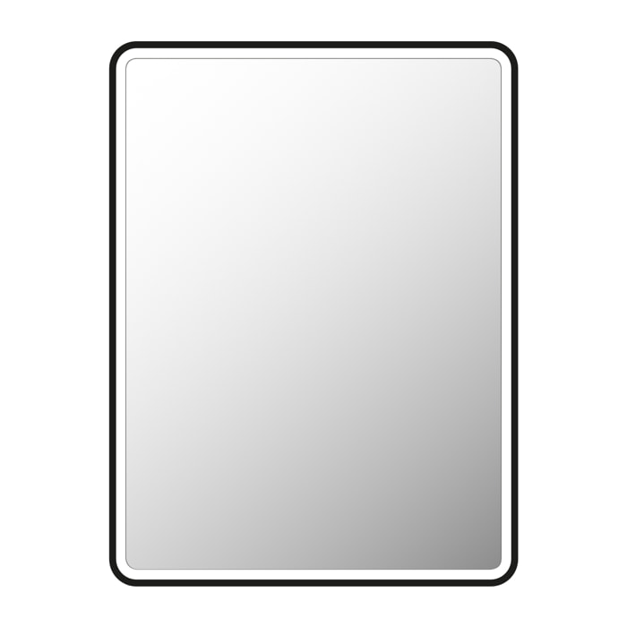 Miroir salle de bain avec eclairage LED et contour noir - 60x80cm - GO BLACK LED
