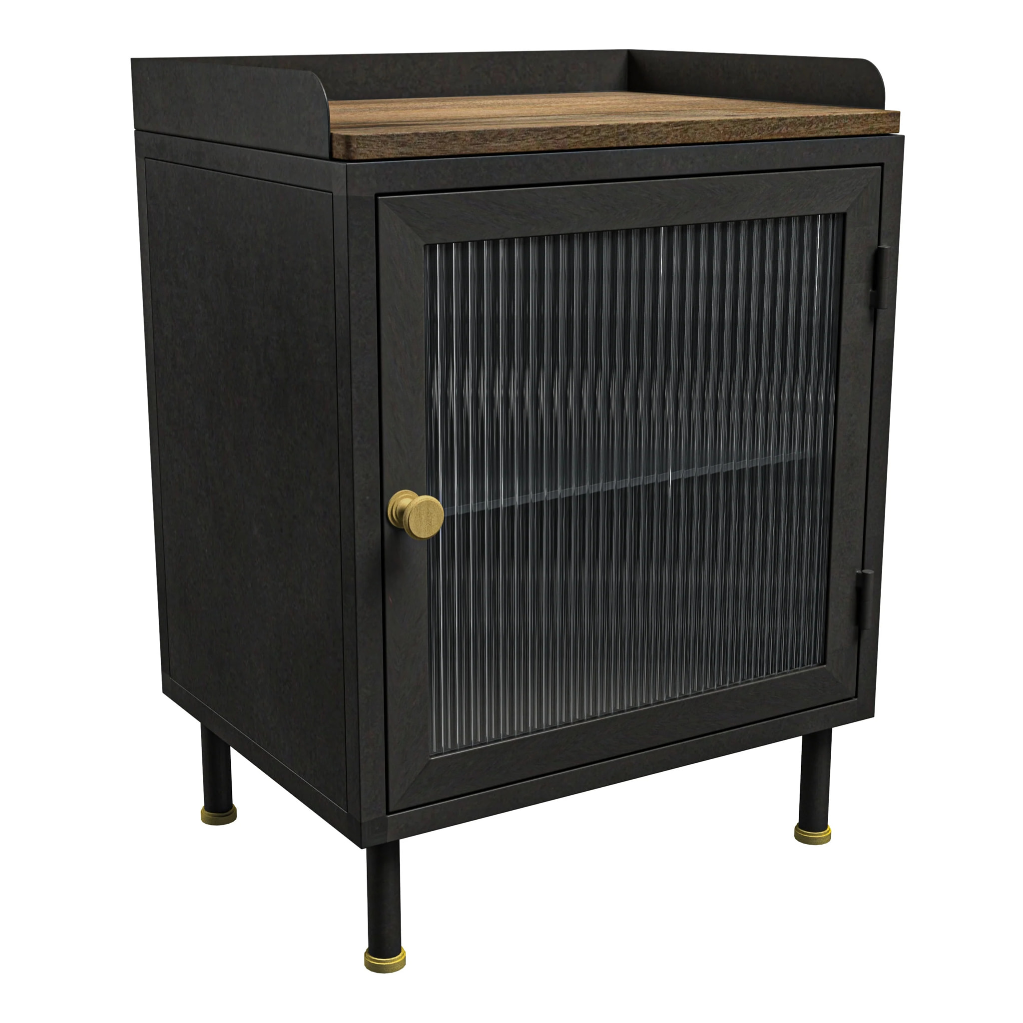 Table de chevet en métal gris métallisé - Gauthier