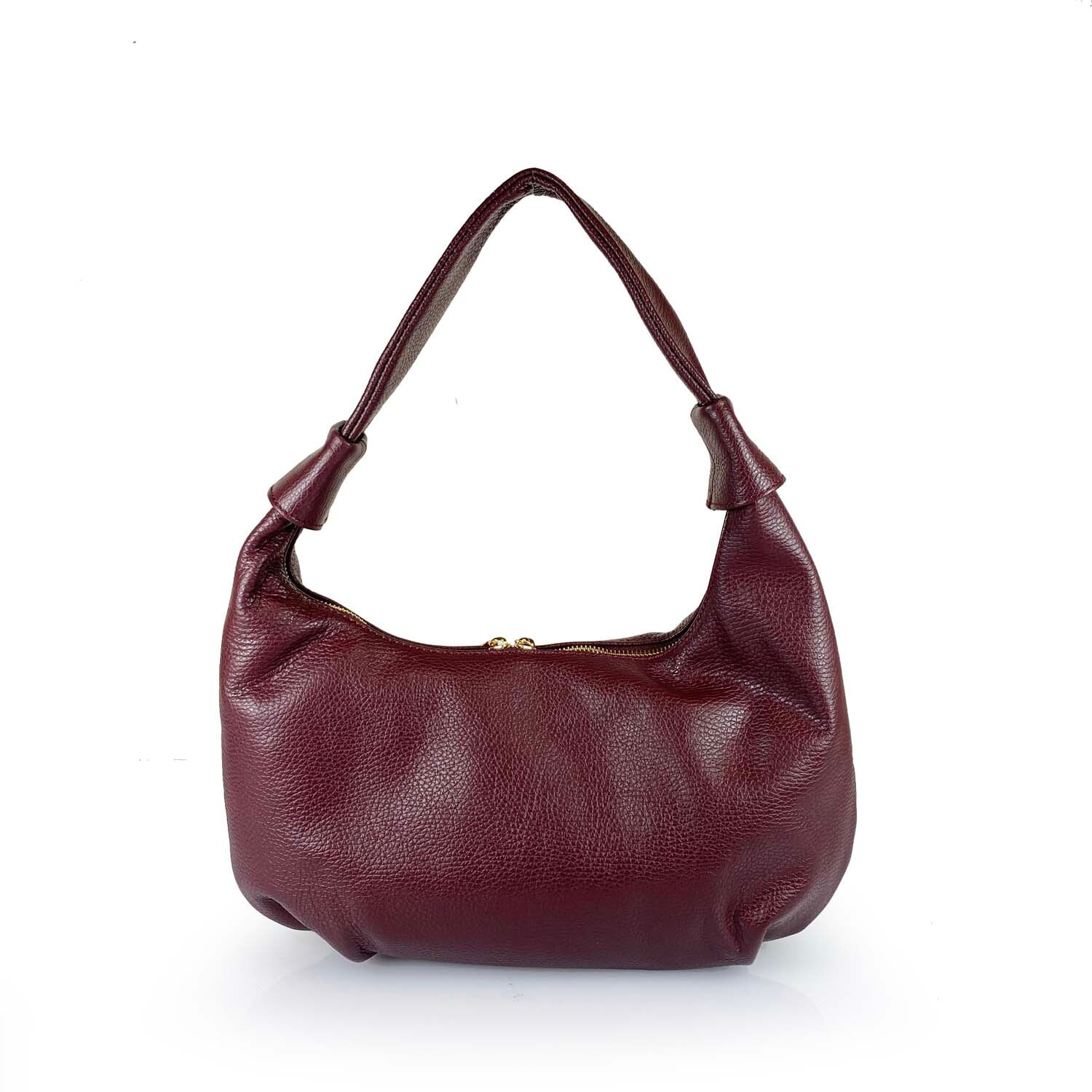 Borsa Donna in vera pelle Made in Italy colore Bordeaux dimensioni cm 38 x 21 x 4