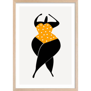 Poster silhouette estivale Affiche sous cadre bois
