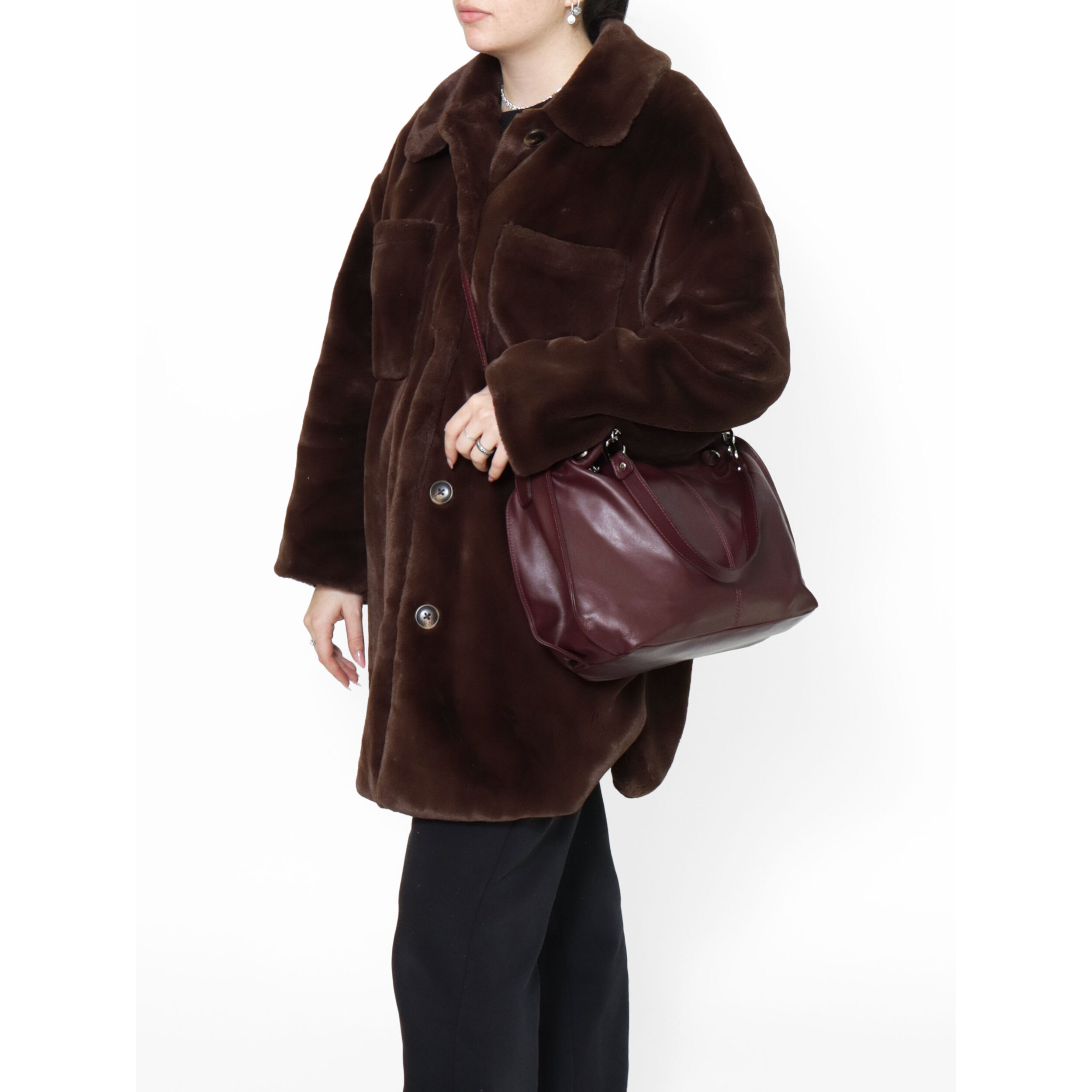 Borsa a mano da donna Made in Italy - Modello Ereba - 100% pelle - 38.0 x 30.0 x 12.0 cm