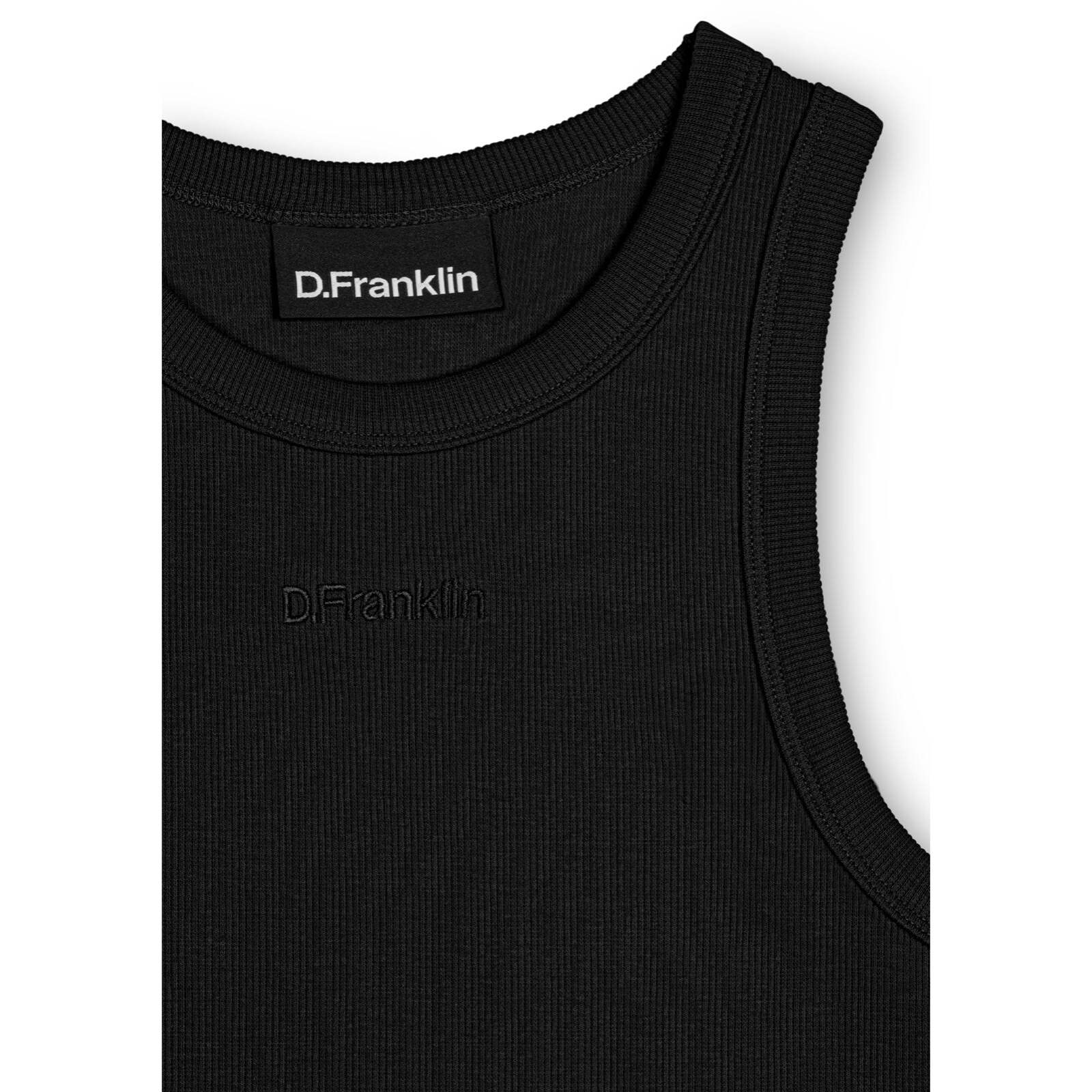 Camiseta Mujer sin Mangas Rib Tank Top Negro