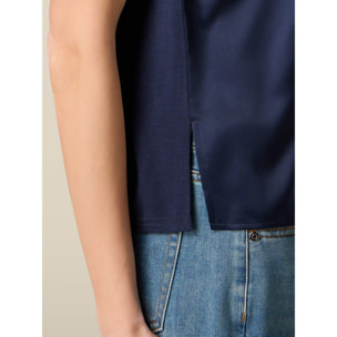 Oltre - Camiseta bimatérica - Azul