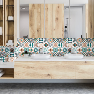 Stickers muraux - Sticker Mural Carrelage adhésif Cuisine Salle de Bain - 9 STICKERS CARRELAGES AZULEJOS VALENTINA