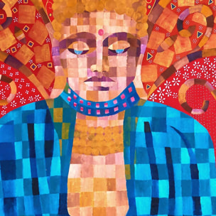 Affiche deco voyage en terre de bouddha Affiche + cadre en bois - Chêne