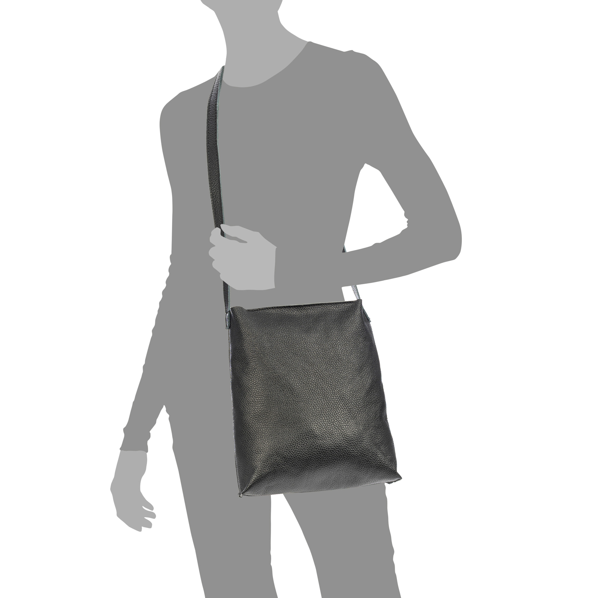 Bagnoa borsa a spalla donna. Pelle autentica Dollaro.