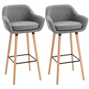 Lot de 2 tabourets de bar – Confortables et élégants – Design scandinave