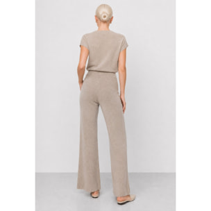 Kocca - Pantaloni da donna in maglia a vita alta e gamba larga Donna