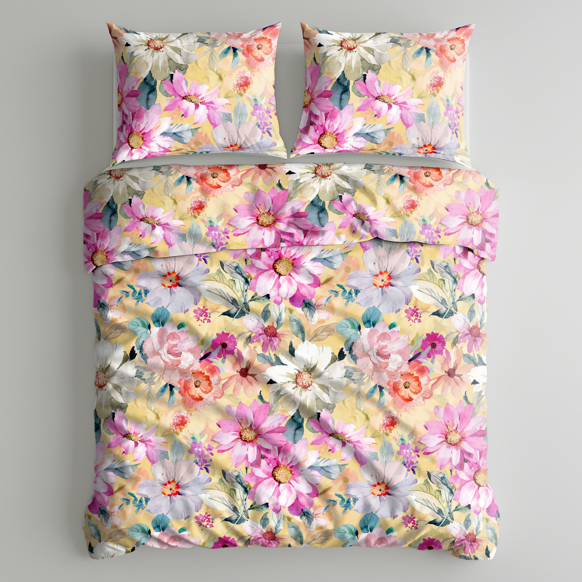 UNO CASA DESIGN Parure Copripiumino Dec.Vico_Matrimoniale_Giallo