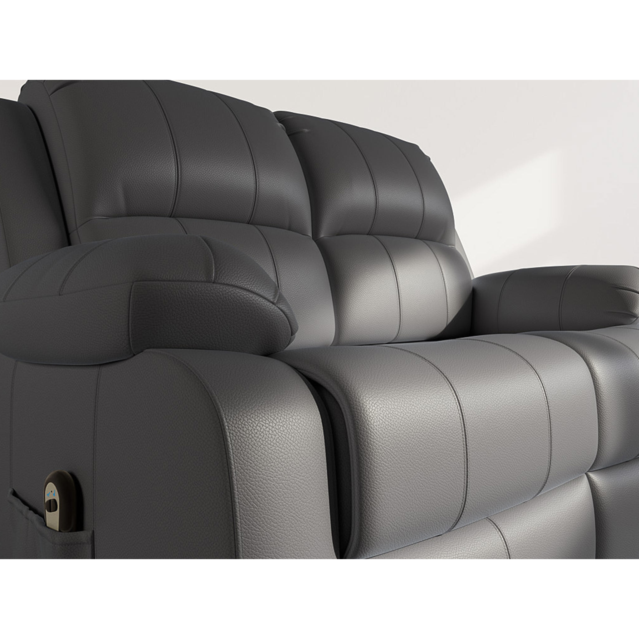 Armand - Canapé 2 places relax électrique en simili - Noir