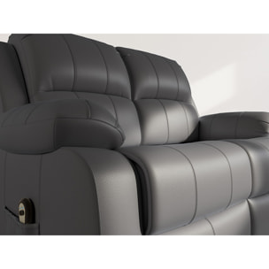 Armand - Canapé 2 places relax électrique en simili - Noir