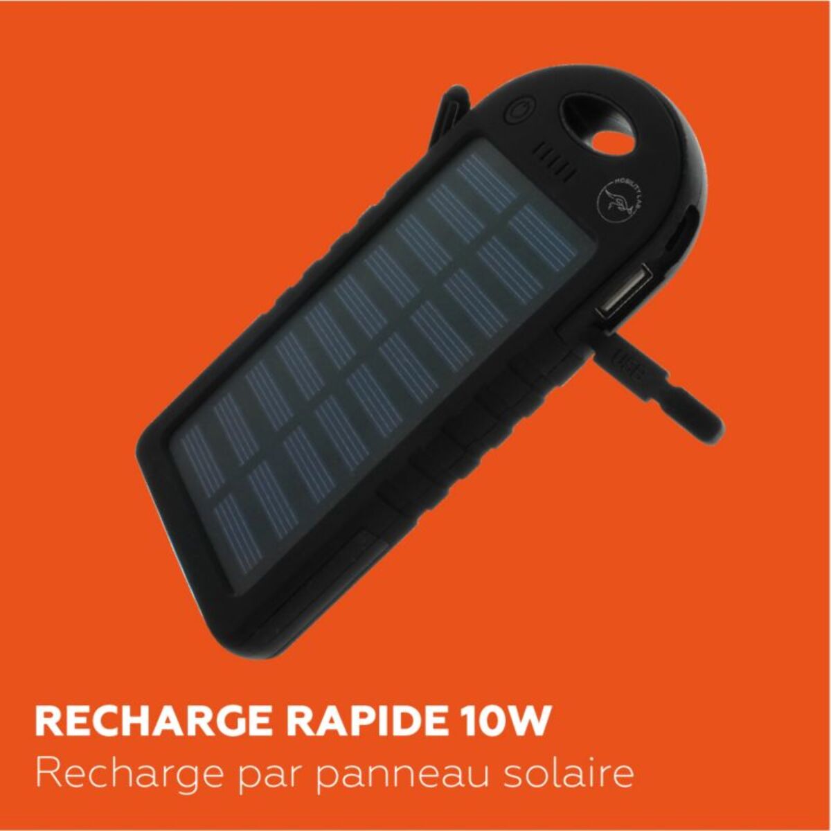 Batterie nomade MOBILITY LAB Solaire 5000 mAh noir