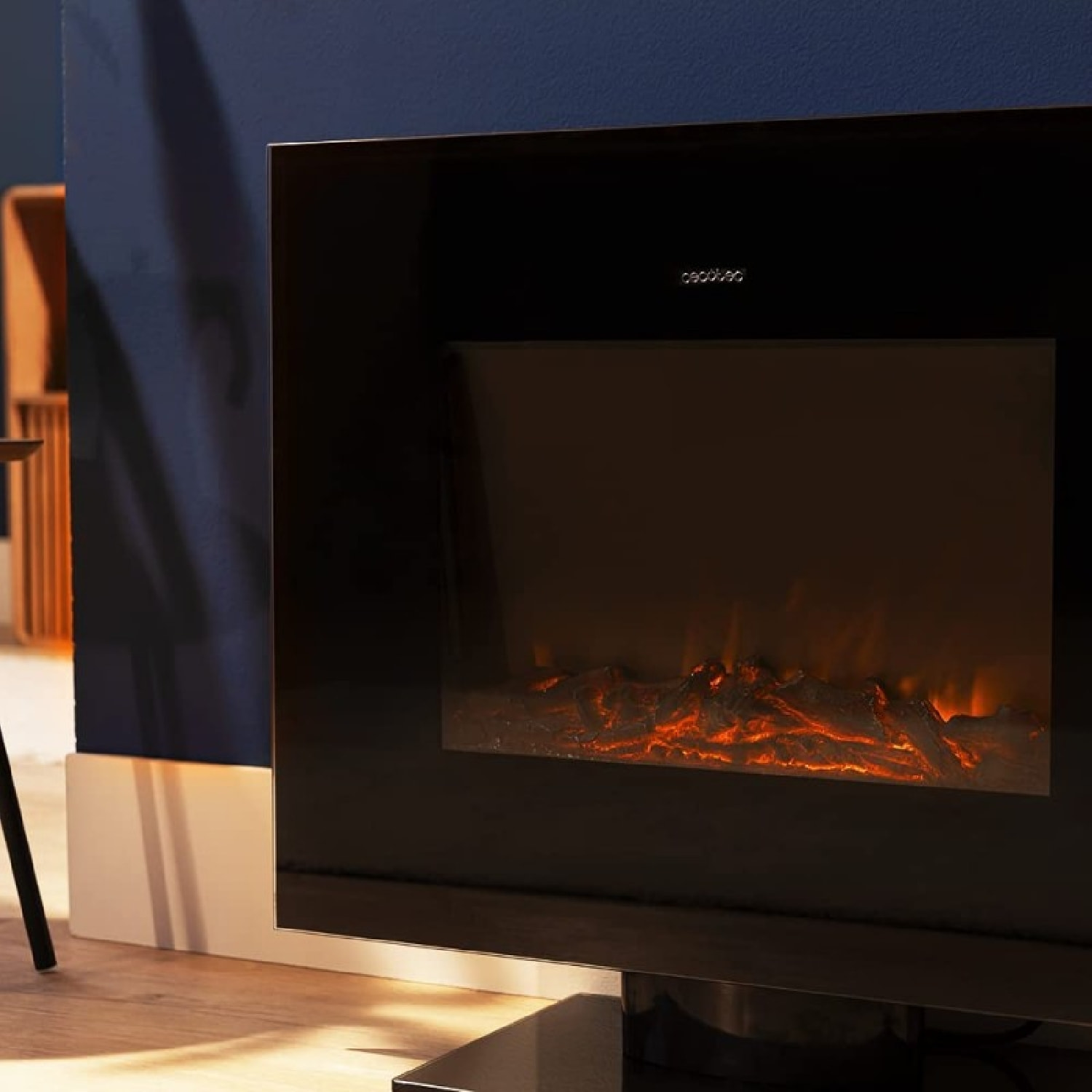 Chimenea Eléctrica Ready Warm 2700 Design Flames Black. 2000 W, Tamaño 26", 2 Ni