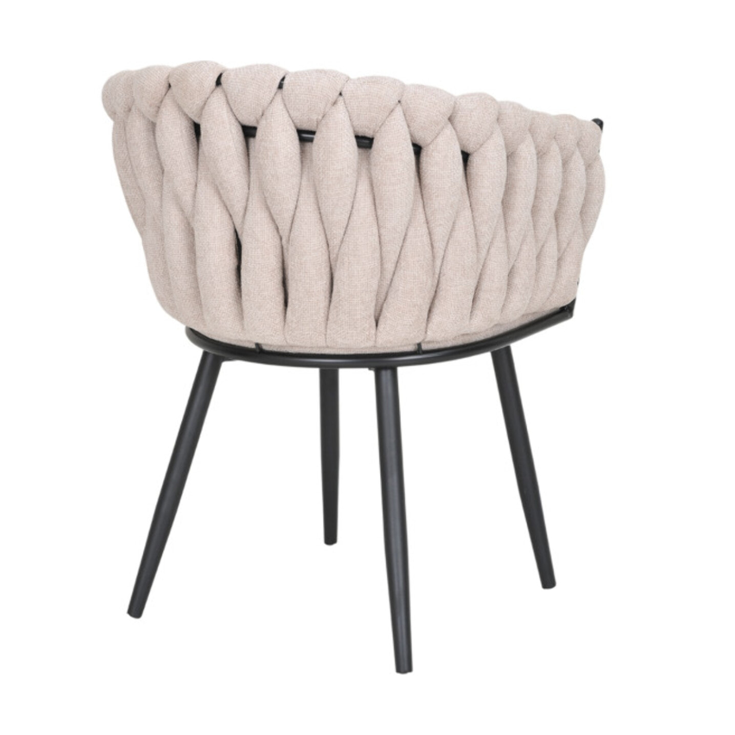 Chaise en tissu beige avec accoudoirs et pieds en métal - MELODIE 2