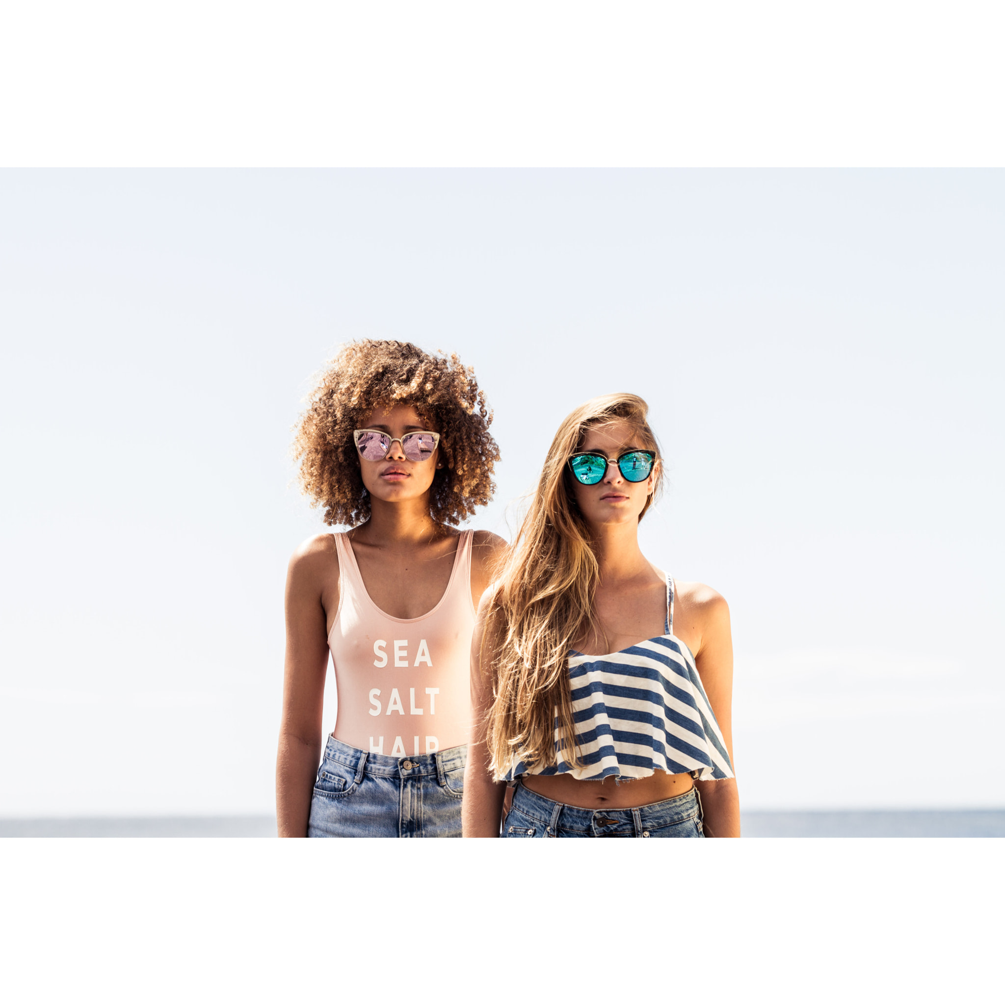 Gafas de sol OCEAN CAT EYE - Metal blanco transparente esmerilado y plateado brillante / Plana de pc ahumada con revo rosa real