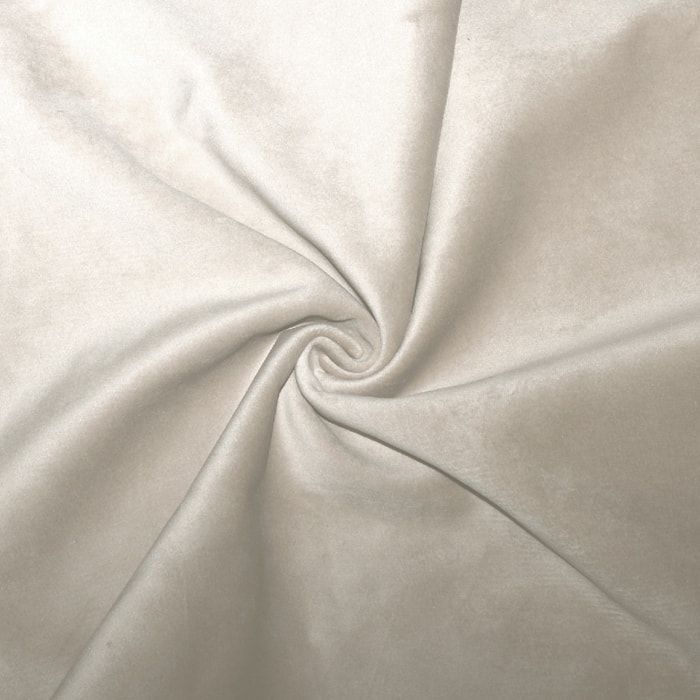 Tissu en velours doublé polaire - Blanc cassé