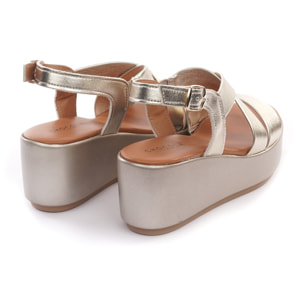 SANDALO ZEPPA INCROCIATO PLATINO