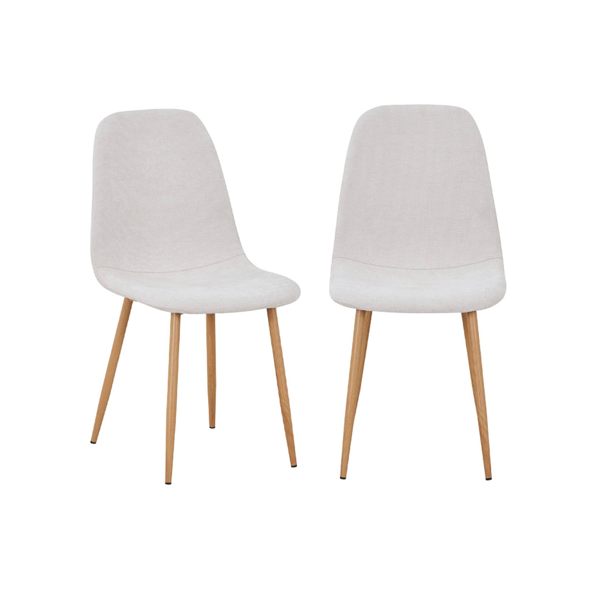 Chaise décor bois et tissu (lot de 2) VERA