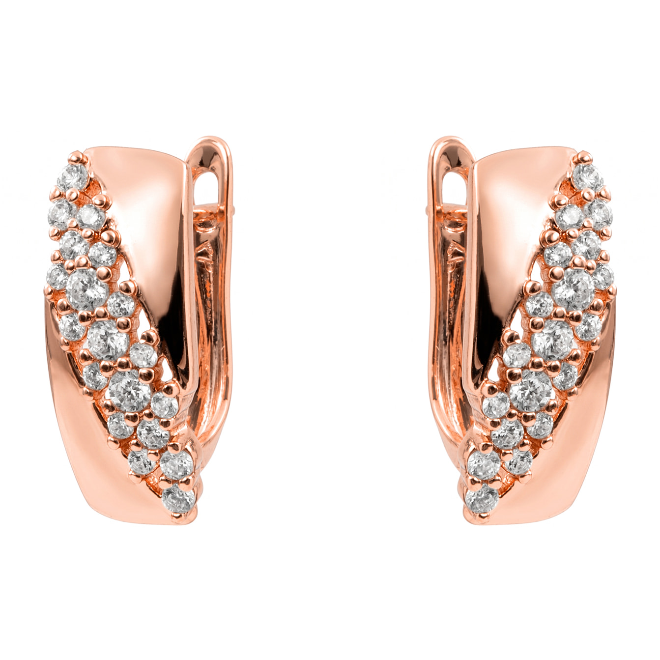 Pendientes Dibras acabado oro rosa 18k