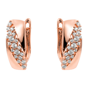 Pendientes Dibras acabado oro rosa 18k