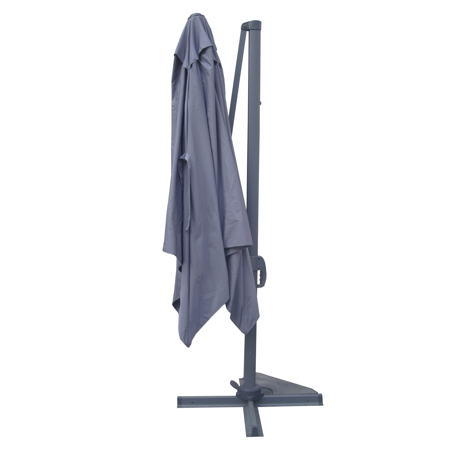 RAFAELA Ensemble parasol  gris 3x3m et 4 dalles à lester