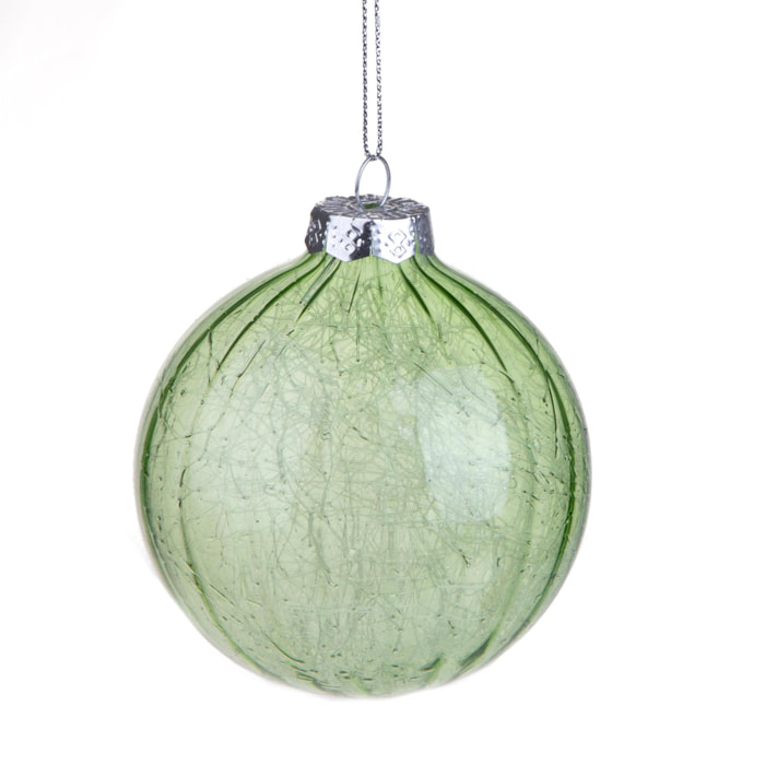 Sfera con intarsi - Pezzi 6 - Colore Verde - 8x8Hx8cm - Bianchi Dino
